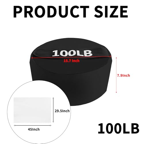 Adjustable Sandbag for Weight Training：100 LB Heavy Duty Sand Bags for Fitness & Workout, Gym & Home Exercise Equipment for Men or Women (Sand Not Included)