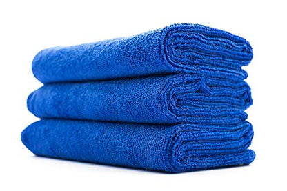 The Rag Company - Sport & Workout Towel - Gym, Exercise, Fitness, Spa, Ultra Soft, Super Absorbent, Fast Drying Premium Microfiber, 320gsm, 16in x 27in, Royal Blue (3-Pack) - color: Royal Blue