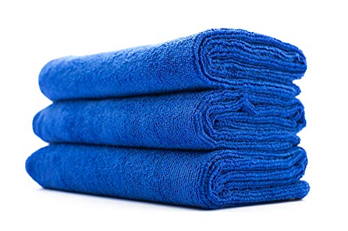 The Rag Company - Sport & Workout Towel - Gym, Exercise, Fitness, Spa, Ultra Soft, Super Absorbent, Fast Drying Premium Microfiber, 320gsm, 16in x 27in, Royal Blue (3-Pack) - color: Royal Blue