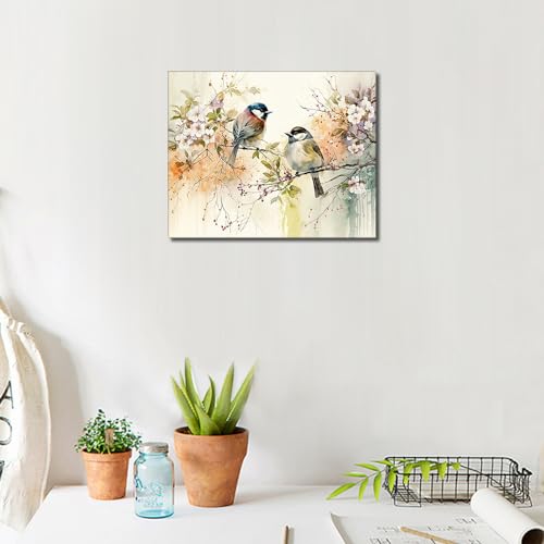 TUMOVO Bird Paint by Numbers Decor Kit for Adults | Bird 16x20 inch unframed canvas with acrylic paints and 3 brushes, DIY gift for adults and relaxing DIY craft. - color: Bird