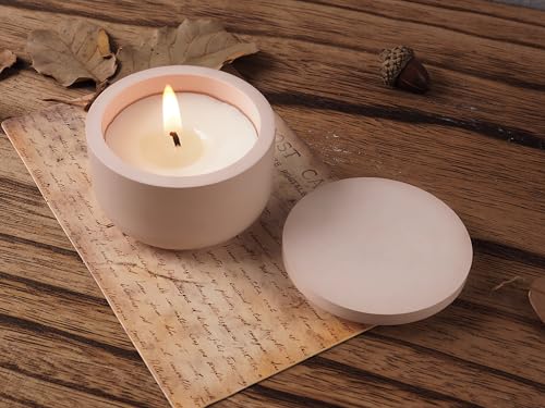 2Pcs Round Square Jar Silicone Mold for Cement Plaster Resin DIY Craft ﻿ | Smooth silicone for easy demolding, id design for storage box. Heat-resistant reusable, fits concrete, resin & plaster