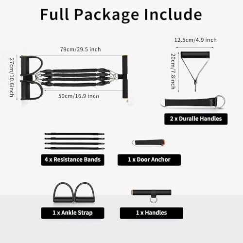 Multifunction Tension Rope, 2 Tubes Stretch Yoga Pedal Tension Strap, Adjustable Resistance, Tension Rope Fitness Equipment (Black) - color: Black-4 Tubes