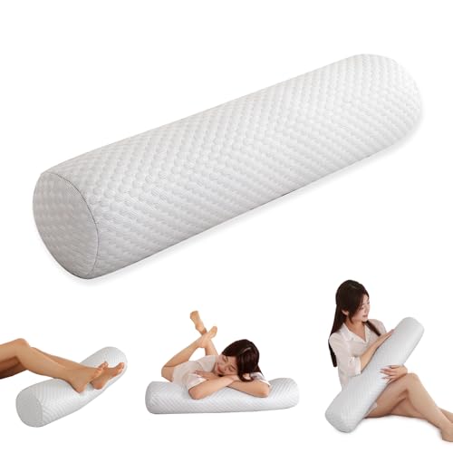 Summer Cool Touch Cylindrical Body Pillow, Round Bolster Pillow for Sleeping, Sofa Headrest Cushion, Blue, Grey，Multiple (Grey, 31.5 * 7.9in) - color: Grey, size: 31.5*7.9in