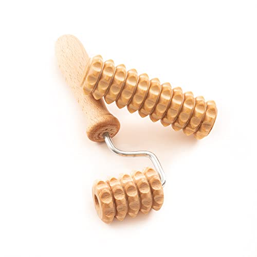 tuuli Body and Face Roller, Multi-Functional Wooden Massage Roller, Helps Ease Muscle Tension and Support Skin Health, Natural Face Massage Tools, Set of 2 (2 piece set A) - size: 2 piece set A