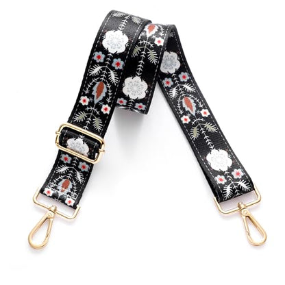 S-Jacorry Purse Strap Replacement Crossbody Wide Shoulder Strap Adjustable Canvas Straps Handbag Strap Replacement Belts - color: Gold Buckel-167