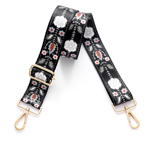 S-Jacorry Purse Strap Replacement Crossbody Wide Shoulder Strap Adjustable Canvas Straps Handbag Strap Replacement Belts - color: Gold Buckel-167