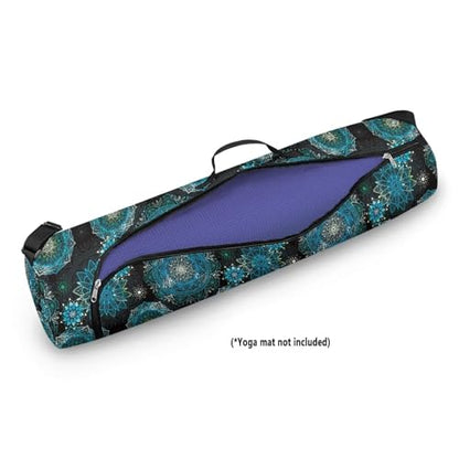 Yoga Mat Bag Portable Yoga Mat Holder with Adjustable Strap Lighweight Gym Tote Bag with Handle - color: Boho Mandala Blue