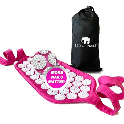 Bed of Nails Strap Original Bon Acupressure Design with 1848 Precision Nails, 15 x 8, Pink - color: Pink - Strap