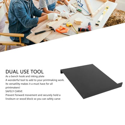 Bench Hook and Inking Plate Suitable for Block Printing Carving Linoleum Block Stop Ink Plate