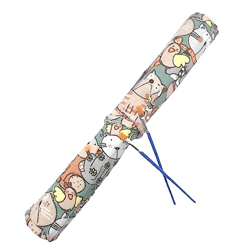 Funny live Paint Brush Holder Art Supplies, Artist Paint Brush & Storage Organizer Roll-Up Case Bag, Protect Acrylic Oil Watercolor Paintbrushes (Kitten 22 Slot Pockets) - color: Kitten 22 Slot Pockets