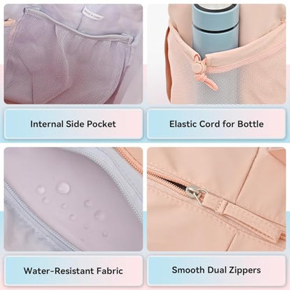 MAXTOP Women's Yoga Bag with Shoe Pouch,Travel Bag for Gym Workout Daily - color: Pink