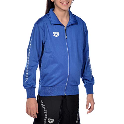 ARENA Kids Teamline Knitted Poly Jacket Full Zipper Collared Side Pockets Track Suit Quick Drying Lightweight Performance Swimming Training Pool Soccer Apparel Sports Clubs, Royal Blue, XX-Large