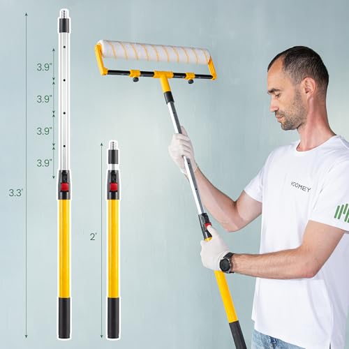 VOOMEY 28PCS 18 Inch Paint Roller Kit, Large Roller with Extension Pole | Complete Painting Set with Bucket and Tray for Fast Coverage on Walls, Ceilings and Large Interior Projects - size: 18inch 28pc