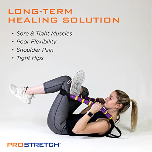 ProStretch StretchRite, Stretching Strap for Sore Muscles, Purple/Yellow - color: Purple/Yellow