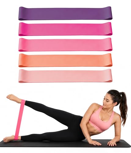 5 Pack Resistance Loop Bands,Eco TPE Workout Bands with 5 Color | Portable Stretch Bands for Exercise & Multi-Scene Exercise Bands for Home Fitness, Yoga, Physical Therapy