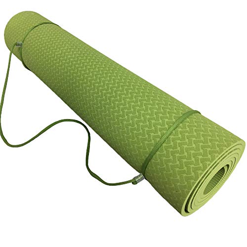 Premium TPE Yoga Mat 1/4" Thick, Non Slip with Strap Carrier, 72"x24"