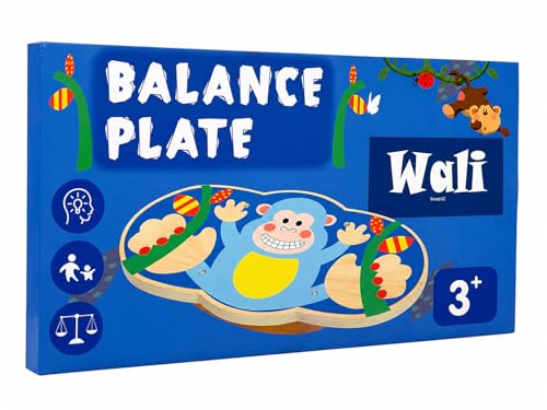 Wooden Balance Board Toy for Kids, Monkey Theme Balancing Game, Montessori Educational Toy, Active Play & Exercise