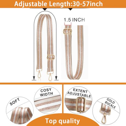 S-Jacorry Purse Strap Replacement Crossbody Wide Shoulder Strap Adjustable Canvas Straps Handbag Strap Replacement Belts - color: Gold Buckel-196