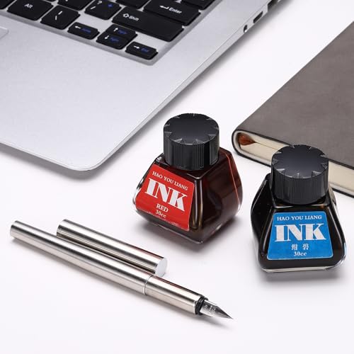 PATIKIL Fountain Pen Ink Black, 30ml Calligraphy Pen Bottled Ink Non-Carbon Colorful Smooth Flow Color Dip Drawing Set Art Supplies for Writing Painting Journaling - color: Black