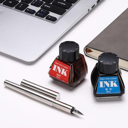 PATIKIL Fountain Pen Ink Bright Blue, 30ml Calligraphy Pen Bottled Ink Non-Carbon Colorful Smooth Flow Color Dip Drawing Set Art Supplies for Writing Painting Journaling - color: Bright Blue