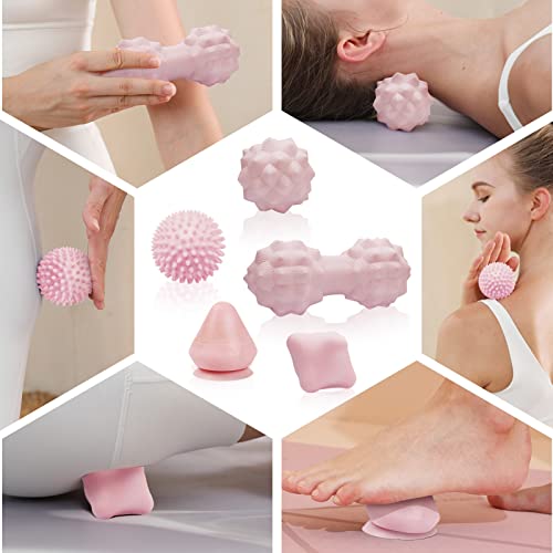 Massage Ball Set for Myofascial Trigger Point Release & Deep Tissue Massage, Firm/Soft Mountable Self/Peanut/Spiky/Hand Exercise Ball