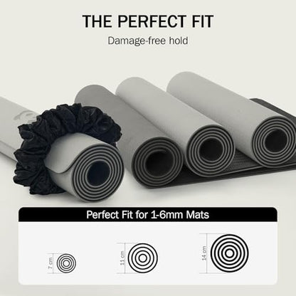 Slim Panda Yoga Mat Scrunchie,Holds Your Mat in Style,Stretchable Velvet Fabric Fit All Standard Yoga Mats (mat not included) - color: Black&pink