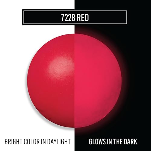 FolkArt Glow-in-the-Dark Acrylic Paint, 2 oz., Red - color: Red, size: 2 Fl Oz (Pack of 1)