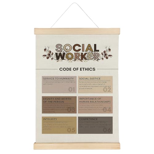 ATBWGT Social Worker Wall Art Decor, Social Worker Office Decor, Positive Affirmations Code of Ethics Poster Hanger Frame for Home Office, 12x16 Inch - color: Social Worker Code of Ethics