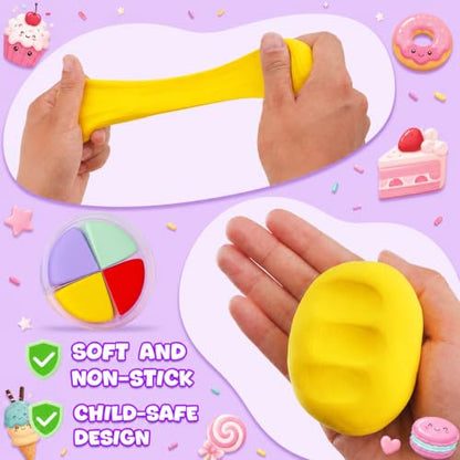 Air Dry Clay Kit -12 Desserts Modeling Clay for Kids Arts and Crafts | Ultra Light & Soft,Safe & Non-Toxic,No-Sticky & Crack,DIY Molding Clay with Sculpting Tools,Party Favors Gifts for Girls Boys - color: #06Purple- Dessert House