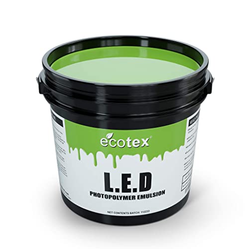 Ecotex® LED Green Pre-Sensitized Photo Emulsion - Silk Screen Emulsion, Pt | Premixed And Pre-Sensitized Photo Emulsion - No Diazo Needed, Ultra Durable, 12 Month Shelf Life, Made In The USA - Pint - size: Pint - 16 oz.