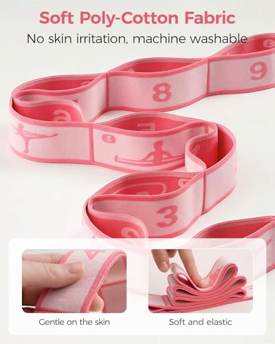 Slim Panda 2 PCS Stretch Strap for Kids Gymnastics Multi-Loop Elastic Strap for Ballet, Latin, Dance, Yoga, Children Flexibility Training & Exercise Resistance Yoga Band- 8 Loops - color: Red & Blue