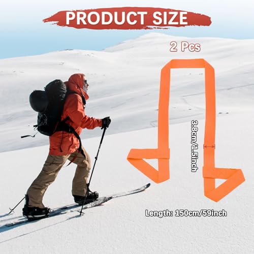 Roller Skate Leash - Adjustable Ski Boots Carrier Strap Use for Ski Boots & Snowboard Boots - color: Orange
