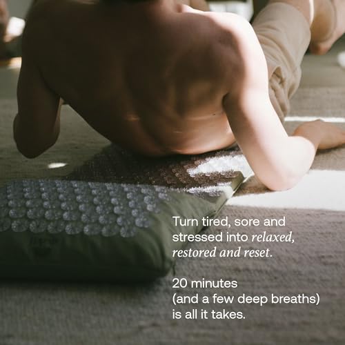 ShaktiMat Acupressure Pillow, Neck & Shoulder Relief, Premium Level 1 Tulsi | Relaxation, Massage Muscles, Aid Sleep, Unlock Inner Tension, Similar to Acupuncture, Made with Organic Cotton & ABS spikes - color: Premium-tulsi, size: Level 1