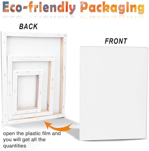 3 Pack Canvases for Painting with Multi Pack 11x14, 5x7, 8x10, Painting Canvas for Oil & Acrylic Paint - size: 3 Packs - 3 Sizes (1 of Each)