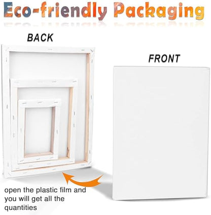 3 Pack Canvases for Painting with Multi Pack 11x14, 5x7, 8x10, Painting Canvas for Oil & Acrylic Paint - size: 3 Packs - 3 Sizes (1 of Each)
