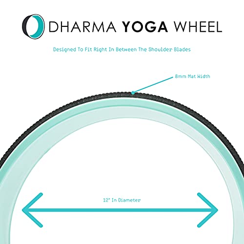Dharma Yoga Wheel Basic - Spine Roller and Back Ring, Stretches Ligaments, Muscles with Foam Padding for Deeper Poses | Yogic Stretching and Alignment with Circle Design