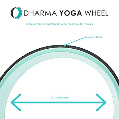 Dharma Yoga Wheel Basic - Spine Roller and Back Ring, Stretches Ligaments, Muscles with Foam Padding for Deeper Poses | Yogic Stretching and Alignment with Circle Design