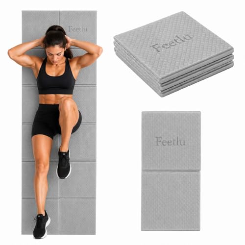Foldable Yoga Mat, 6mm Thick, 72L x 24W Inch, Lightweight, Anti-Slip, and Easy to Store – Perfect for Travel, Yoga, Pilates, Home Workouts, and Floor Exercises - color: Gray