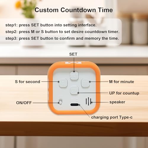 Rotating Cube Visual Countdown Timer 5, 25, 10 50 Minutes Preset - color: Black
