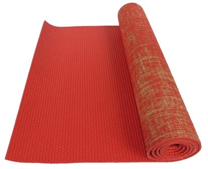 Kakaos Natural Jute Yoga Mat - color: Red