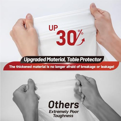 Plastic Table Cloth, 110 Ft X 54 In Disposable Tablecloth White Tablecloth | PEVA Plastic Table Cloth Disposable with Sliding Cutter Plastic Table Cover Roll for Picnics, Parties, Birthdays, Weddings - color: White, size: 1320" x 54" (Rectangular)