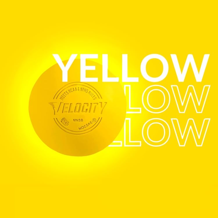 Velocity 라크로스 볼 - 60팩 및 120팩 - 연습용, 공식 NFHS 및 대학 승인 사이즈 - color: 옐로우, size: 60 Balls, style: 연습용 공