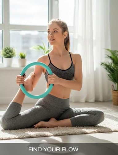 Exercise Weight Ring for Full Body Workout, 10 lb Resistance Training Ring Non-Slip Silicone Surface, 12 Inch Diameter, Teal Blue