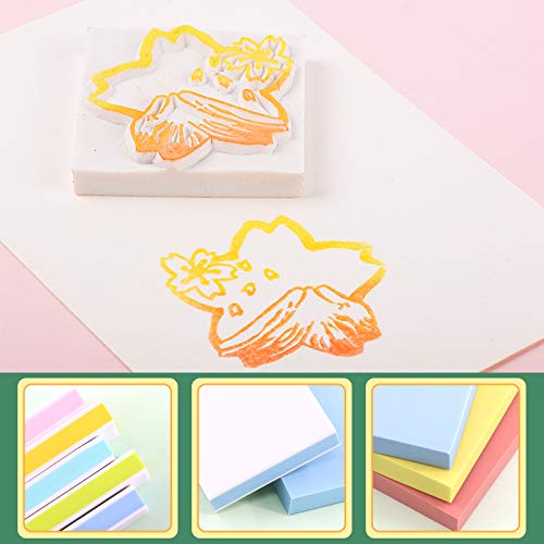 Keadic 14 Pieces Rubber Stamp Carving Blocks Kit with Rubber Carving Blocks, Carving Tools & Grindstone for Creating Artistic Prints, Card Crafting, Printmaking or Other Paper Crafts