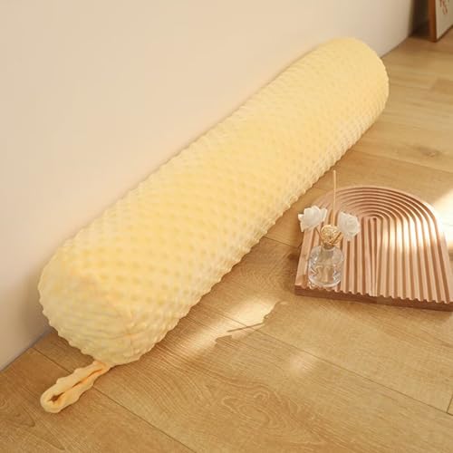 Cervical Neck Roll Pillow for Sleeping, Plush Cute Round Neck Cylinder Pillows for Sleeping Support, Removable Washable Cover 24IN,Yellow - color: Yellow, size: 24IN