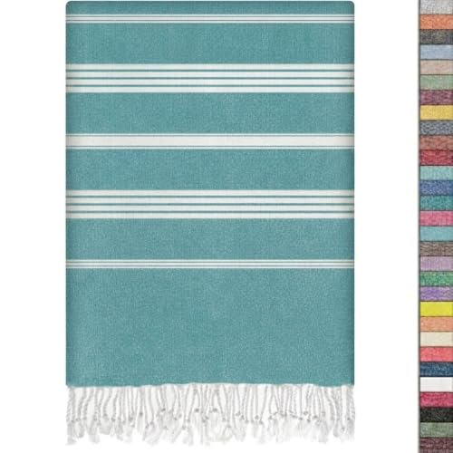 EPHESUS TOWELS Turkish Beach Towel - 38x70 inch Oversized - Sultan Design - Turkish Towel for Beach, Bath, Pool, Gym, Yoga - Prewashed, Lightweight, Quick Dry (Oil Green) - color: Oil Green