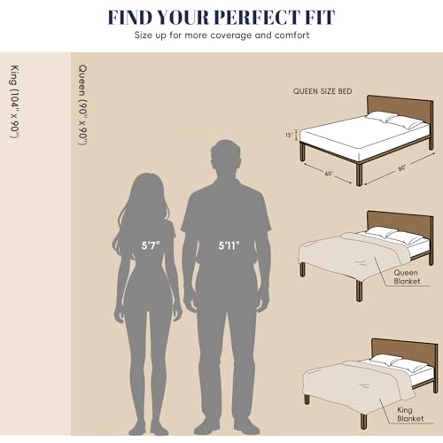 PHF Lightweight Waffle Weave Blanket King for Bed Coconut White 104"x90" - color: Coconut White, size: King(104"x90")