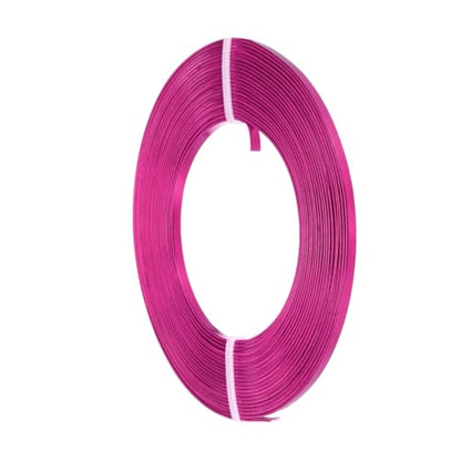 MECCANIXITY Aluminum Flat Wire, 3mm 18 Gauge Bendable Nose Wire Soft Craft Jewelry Wire for Jewelry Making Handmade Crafts DIY Bezel Sculpting, Rose Red - color: Rose Red