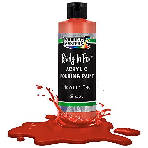 Pouring Masters Havana Red Ready to Pour Acrylic Pouring Paint - Premium 8-Ounce Pre-Mixed Fluid Acrylic Paint - Fluid Art Supplies for Canvas, Wood, Paper, Tile & Rocks | Premium, Pre-Mixed Fluid Acrylic Paint - Fluid Art Supplies for Canvas, Wood, Paper