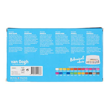 Van Gogh Watercolor Paint Set, Plastic Pocketbox, 24-Half Pan Botanical Selection - color: 24 Botanical (Plastic Pocketbox), style: Half Pan